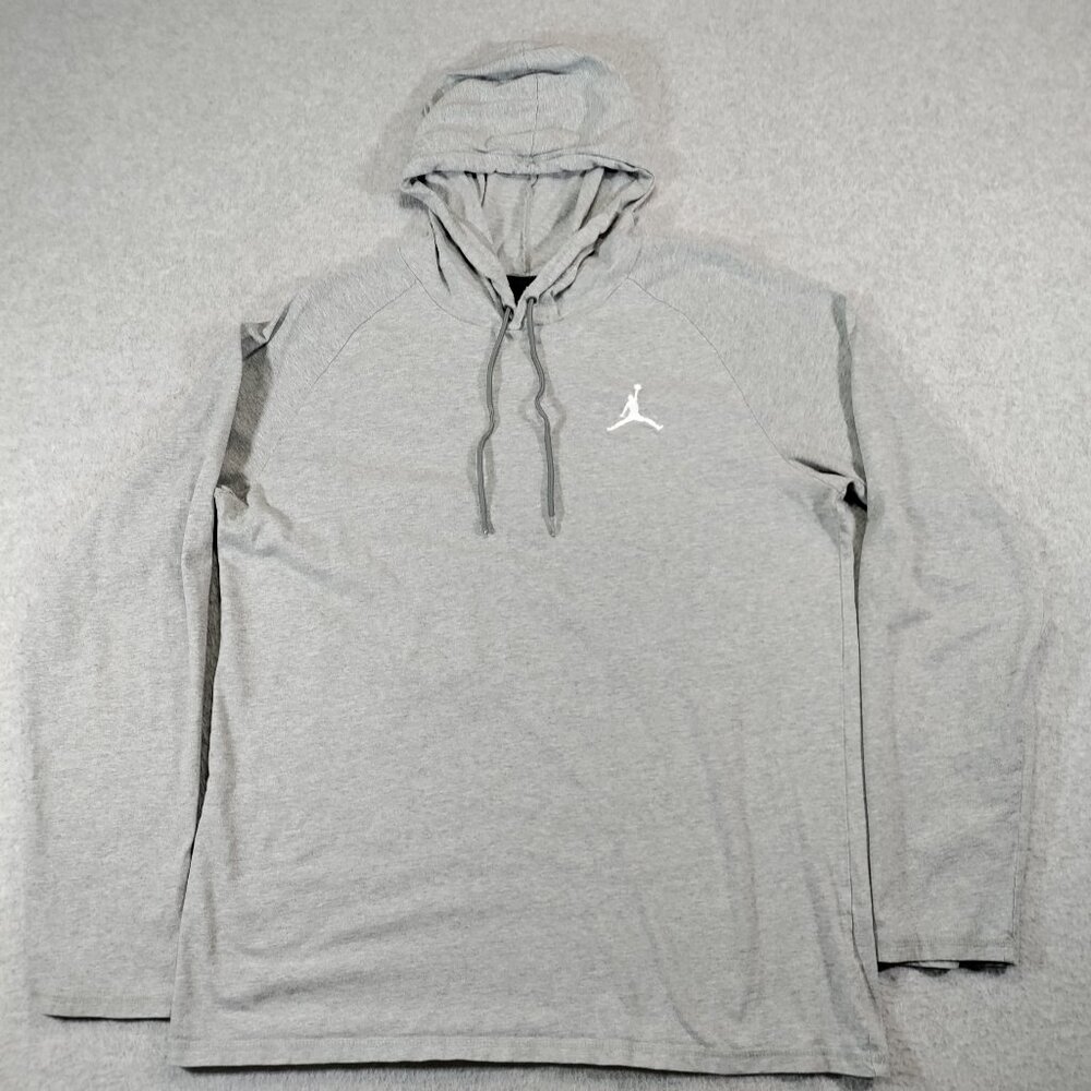 Jordan Men's Gray Pullover Hoodie Long Sleeve Shirt